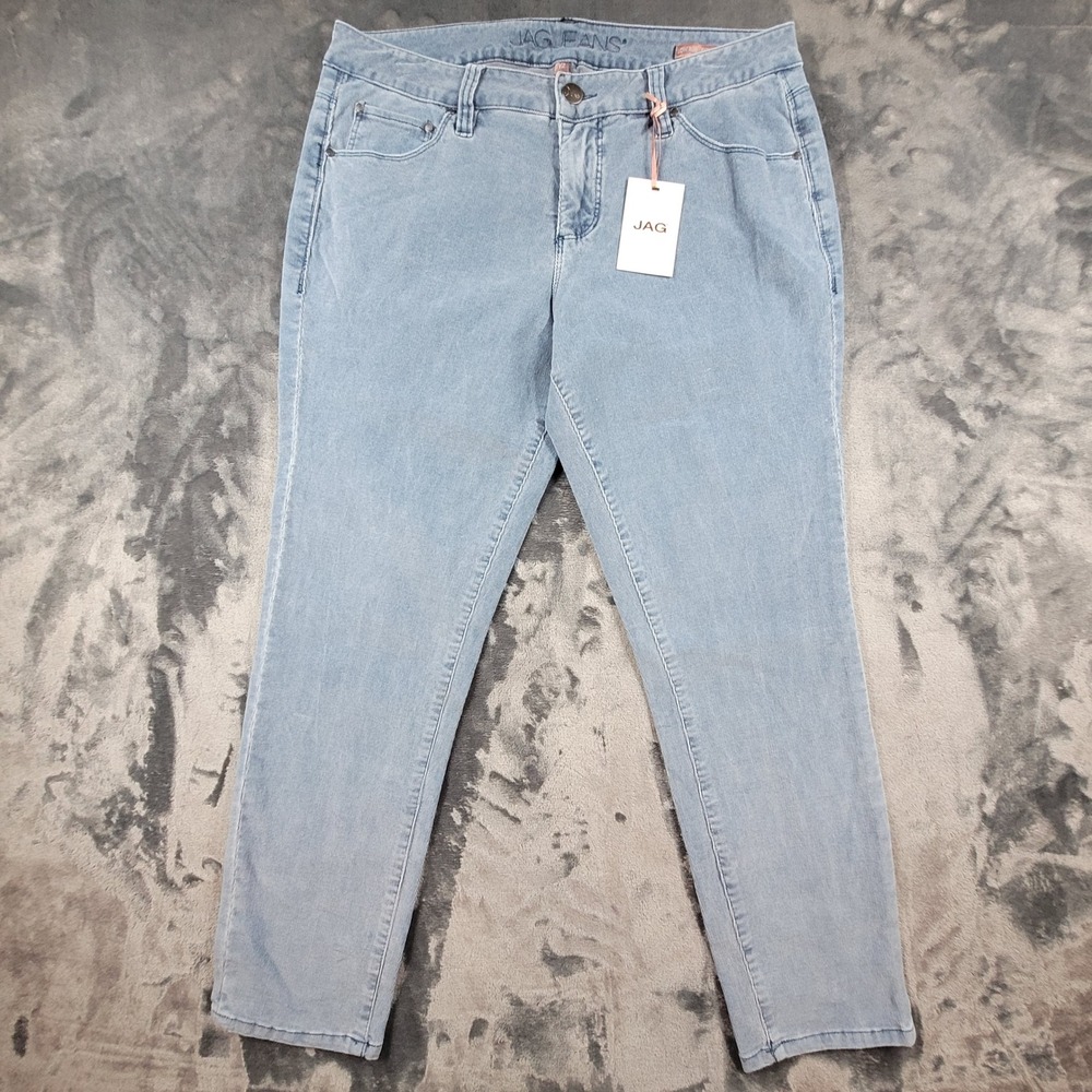 JAG Jeans Womens 12 Blue Corduroy Low Rise Skinny Ankle Pants New